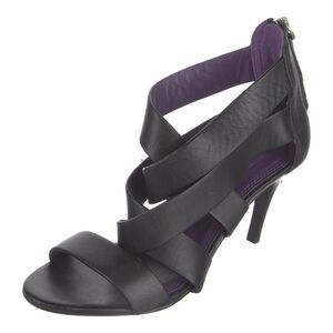 Ralph Lauren Collection Purple Label BLACK Strappy Leather Sandals 39.5